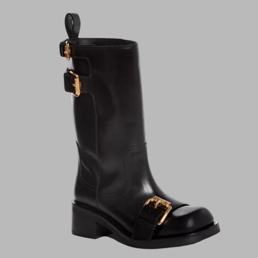 Moschino Women’s Buckled Square Toe Boots Size 6 - Picture 11 of 13